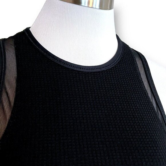 Alala Thermal Sports Bra Sz Small Black High Neck Sheer Mesh Back Wire Free - Picture 8 of 11